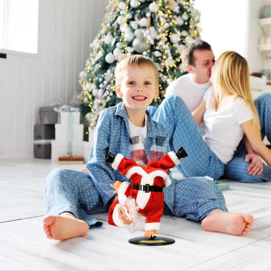 Inverted Rotating Dancing and Singing Santa Claus Plush Toy