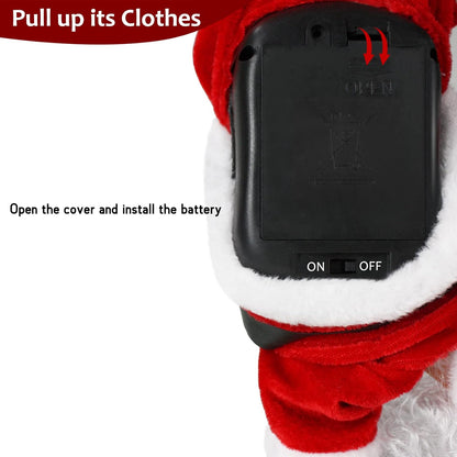 Inverted Rotating Dancing and Singing Santa Claus Plush Toy