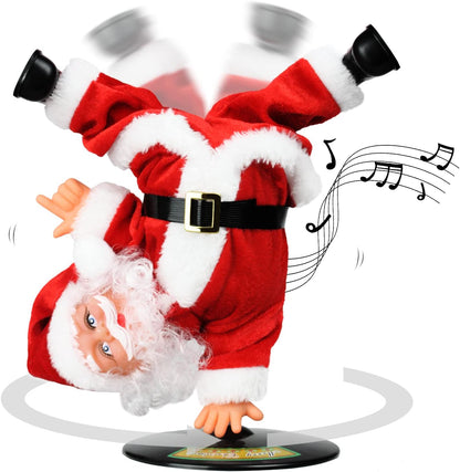 Inverted Rotating Dancing and Singing Santa Claus Plush Toy