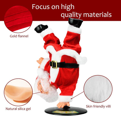 Inverted Rotating Dancing and Singing Santa Claus Plush Toy