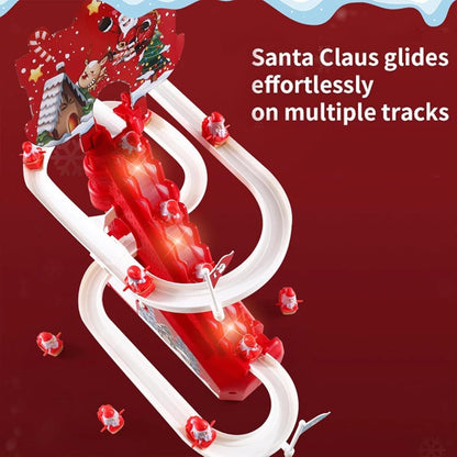 Santa Claus climbing stairs & Doll