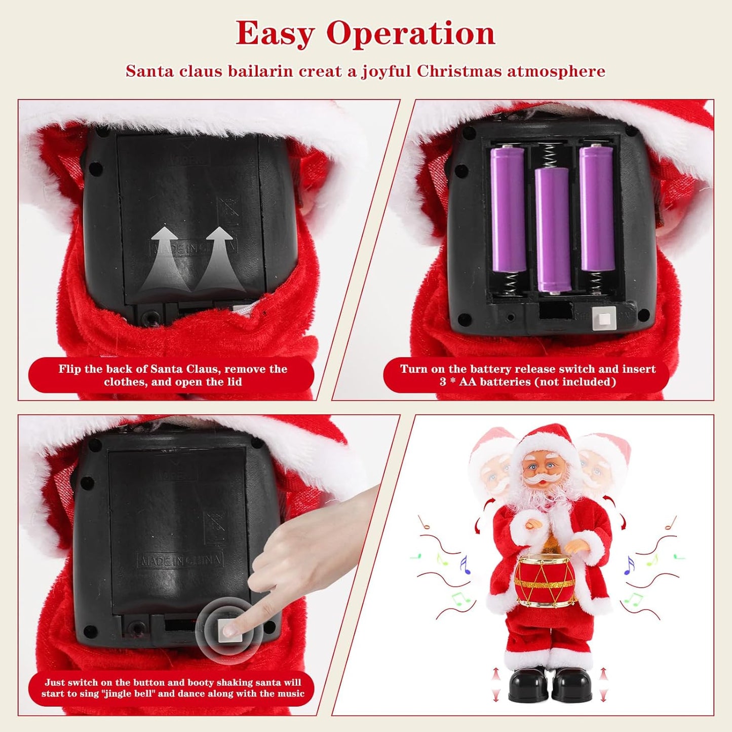 Musical Dancing Santa Claus with Drum