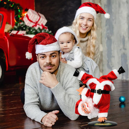Inverted Rotating Dancing and Singing Santa Claus Plush Toy