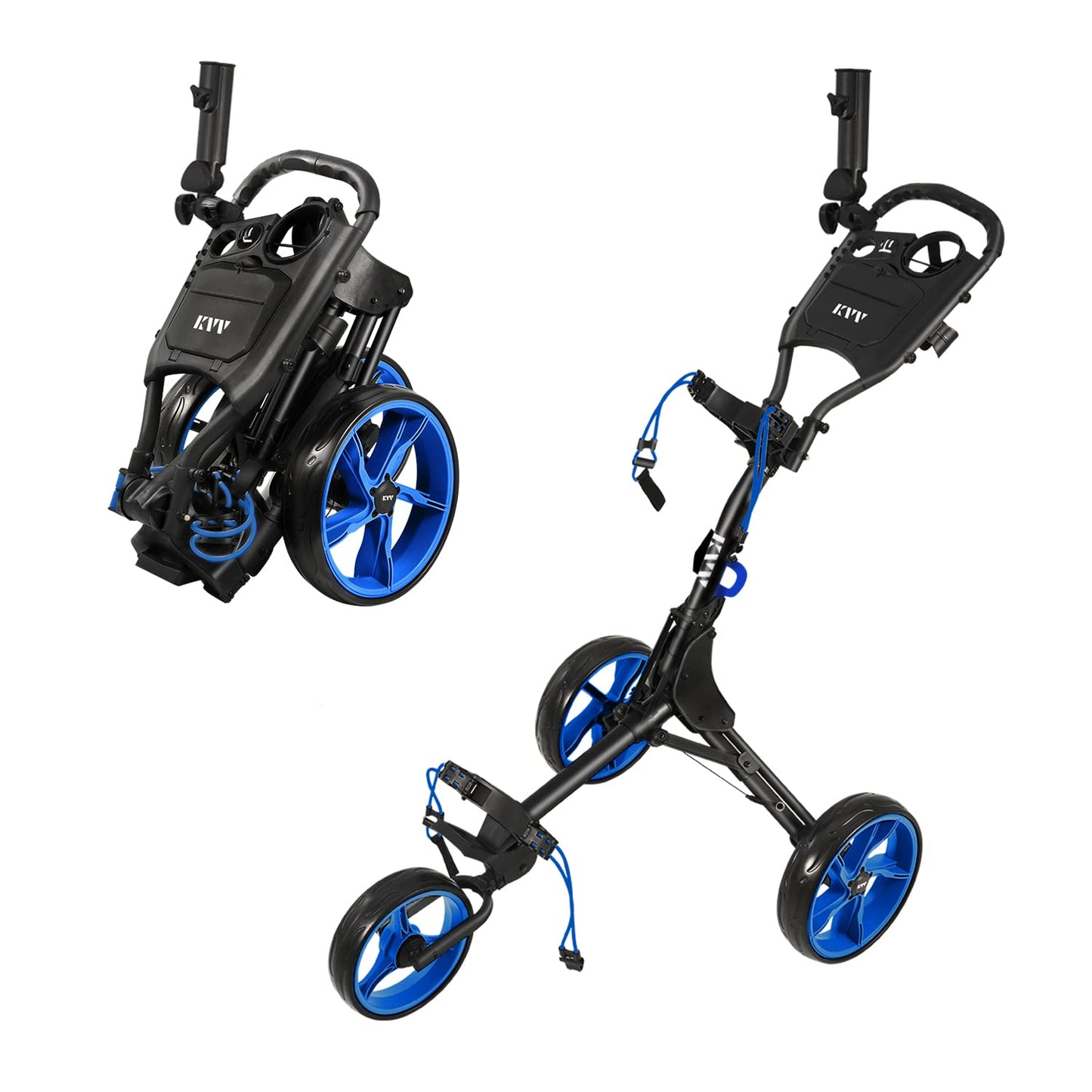 3 Wheel Golf Push Cart Ultra Lightweight Smallest Folding Size