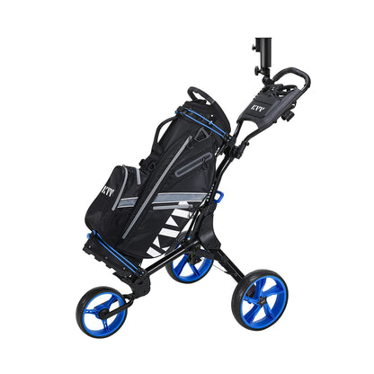 3 Wheel Golf Push Cart Ultra Lightweight Smallest Folding Size