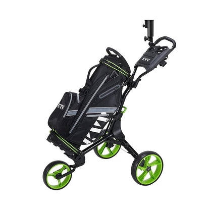 3 Wheel Golf Push Cart Ultra Lightweight Smallest Folding Size