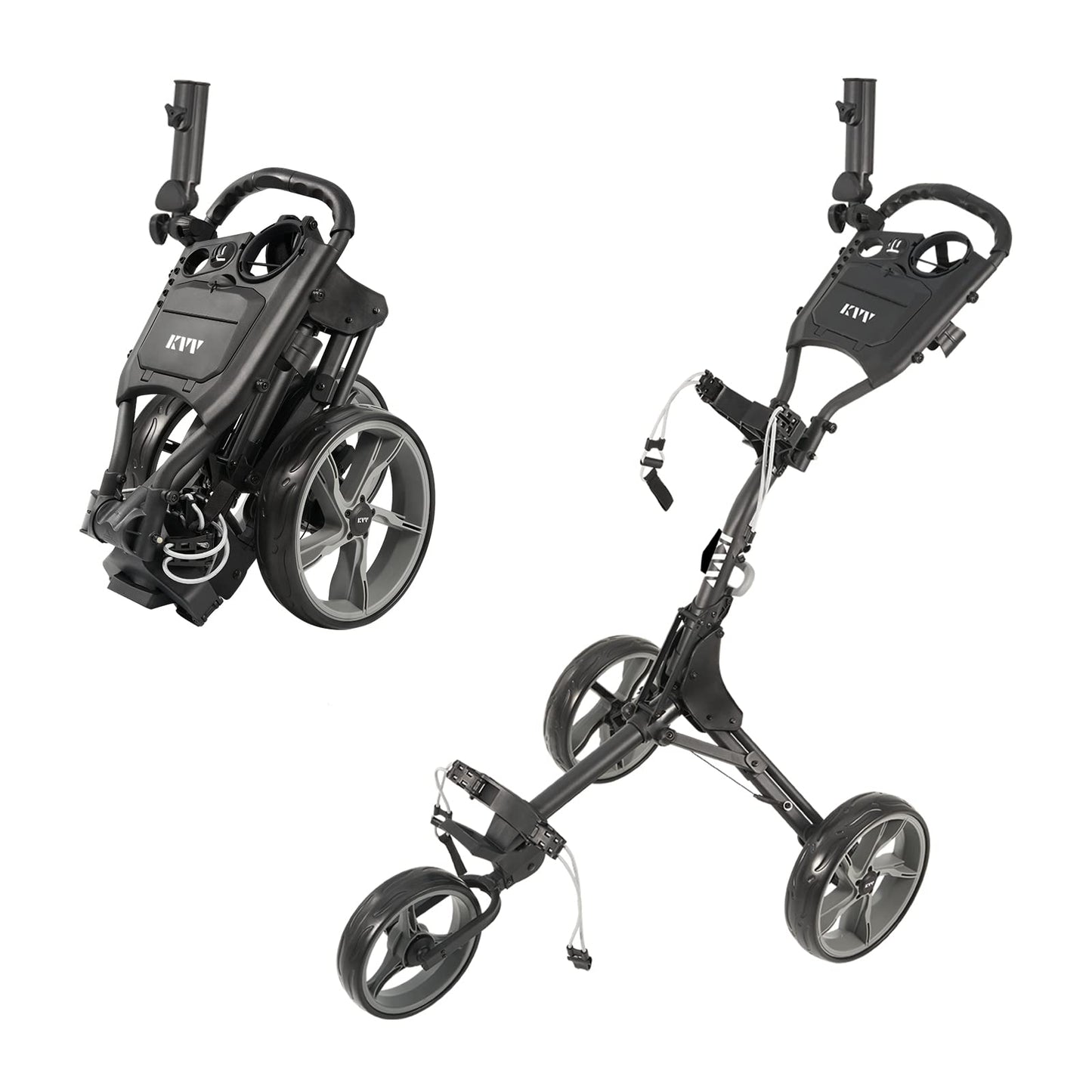 3 Wheel Golf Push Cart Ultra Lightweight Smallest Folding Size