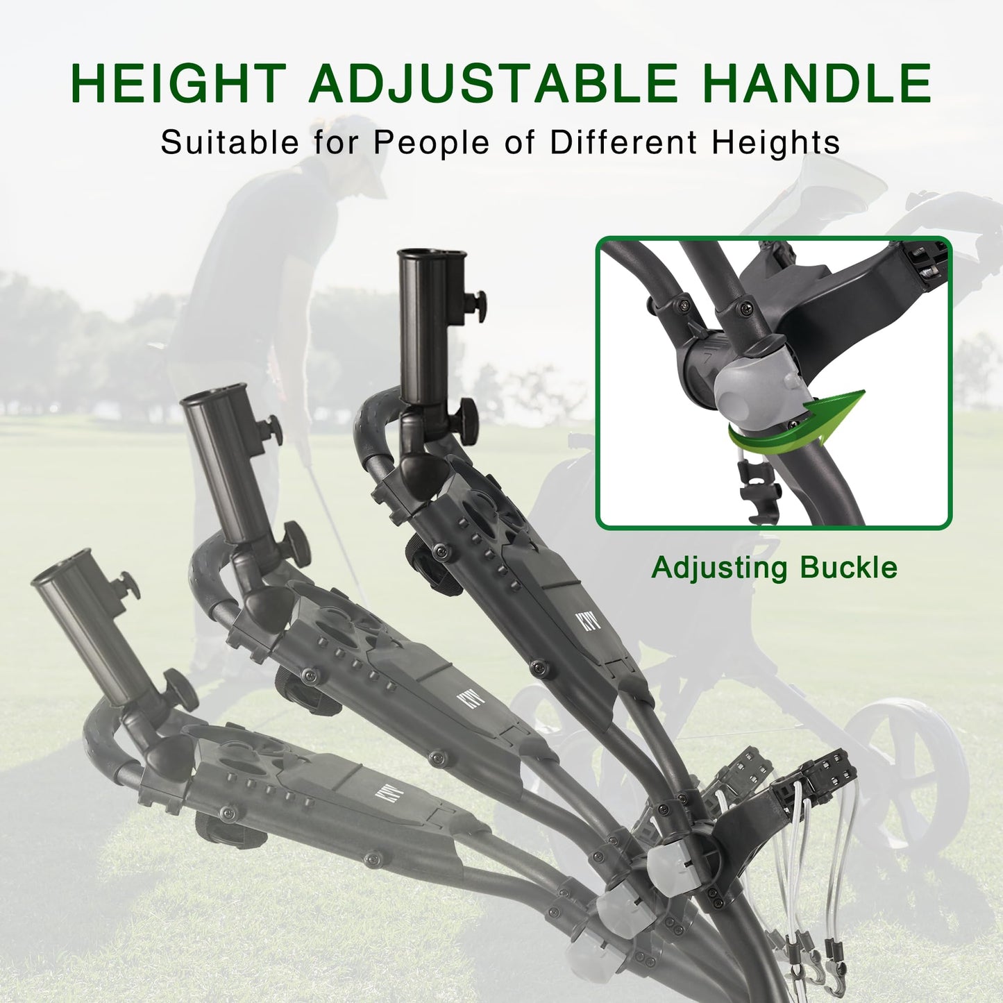 3 Wheel Golf Push Cart Ultra Lightweight Smallest Folding Size