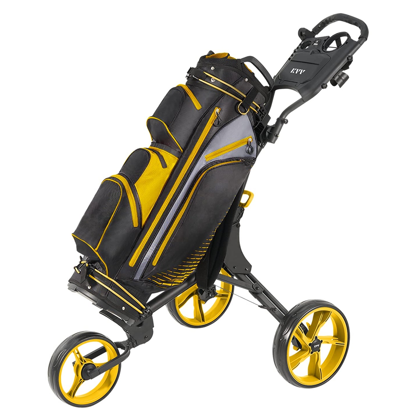 3 Wheel Golf Push Cart Ultra Lightweight Smallest Folding Size
