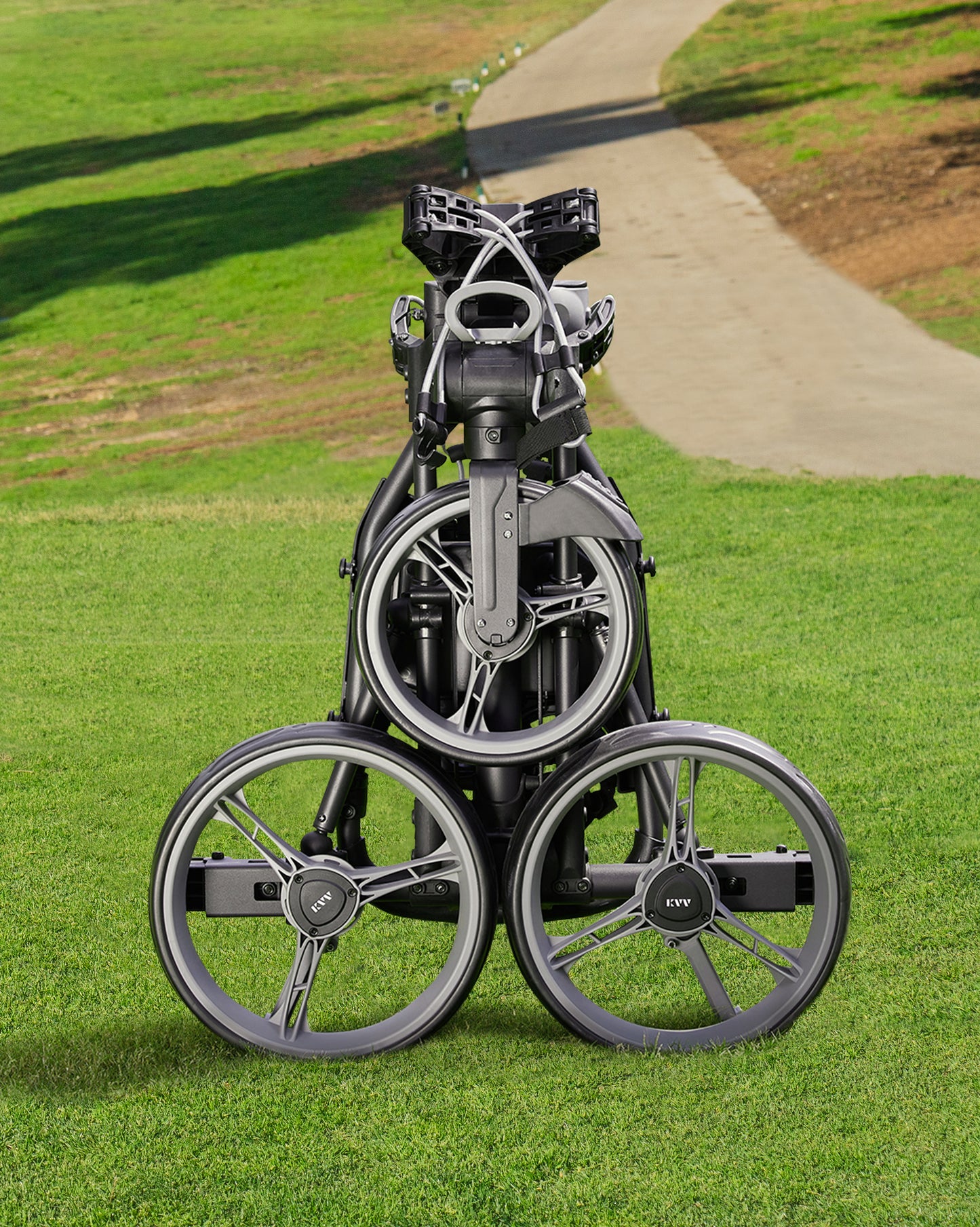 3 Wheel Golf Push Cart Ultra Lightweight Smallest Folding Size