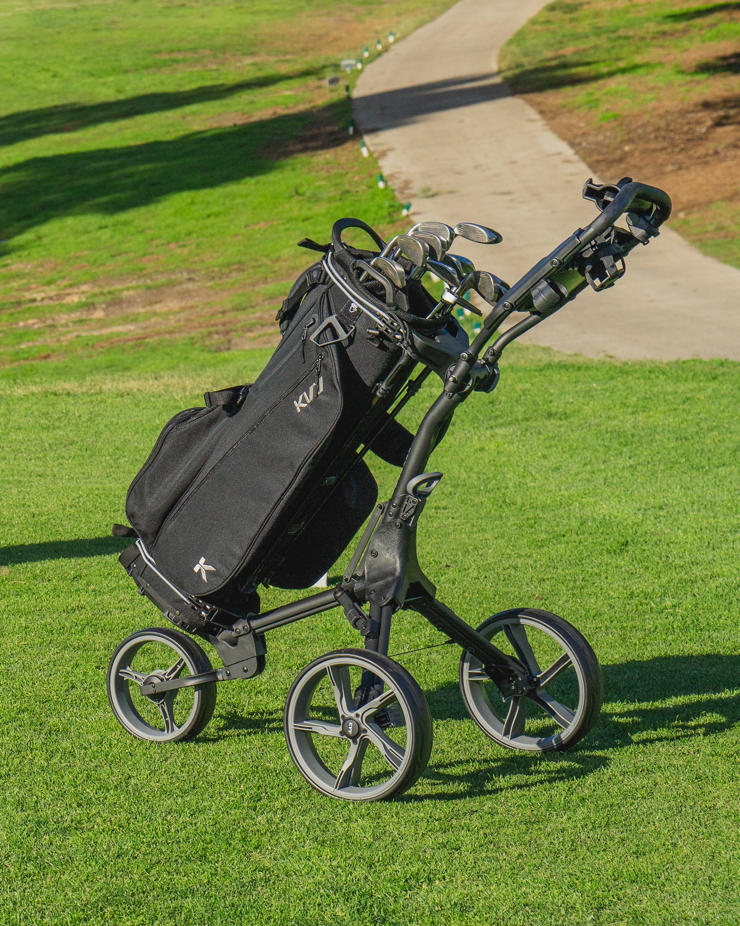 3 Wheel Golf Push Cart Ultra Lightweight Smallest Folding Size