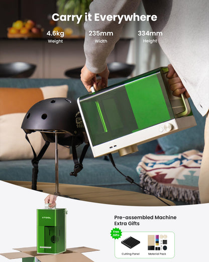 xTool F1 2-in-1 Dual Laser Engraver, Lightning Speed Portable Laser Engraving Machine, HD Laser Engraver for Jewelry, Metal, Wood, Leather